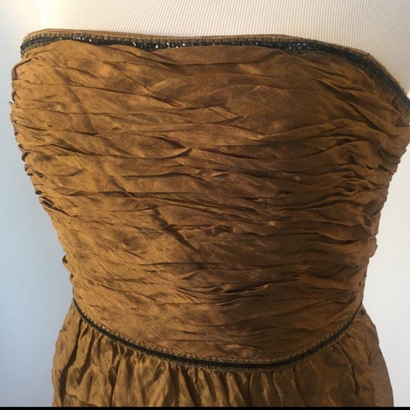 Sz 8 Kay Unger New York Dress Metallic strapless - Picture 2 of 10